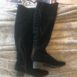 8.5 black suede over the knee boots!
